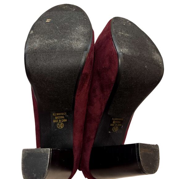 Women's 10 Platform Shoes Purple Closed Toe  Ankle Boots Booties Laces - Picture 6 of 8